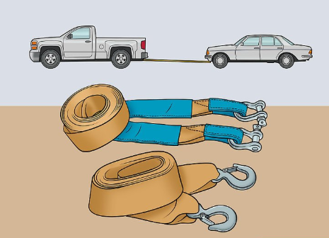 How to tow cars using straps